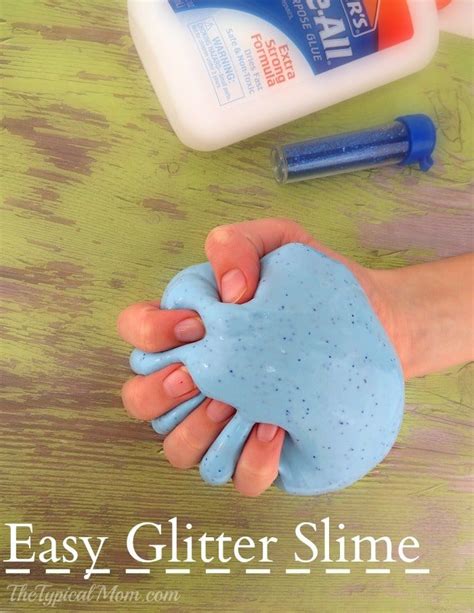 How To Make Slime With Glue And A Little Glitter Inside Too Easy