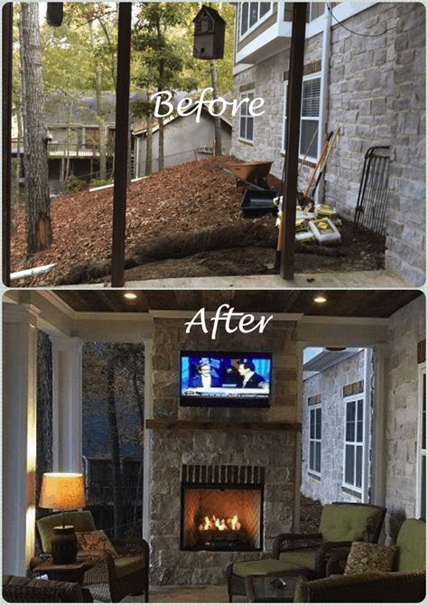How We Built Our Outdoor Fireplace On Our Patio Porch Outdoor