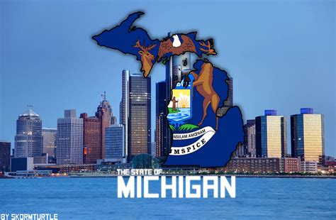 Michigan Flag Map By Skormturtle On Deviantart