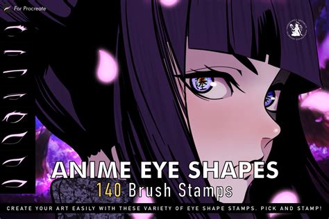 140 Anime Eyes Shape Stamp Brushes Manga Eyes Design Cuts