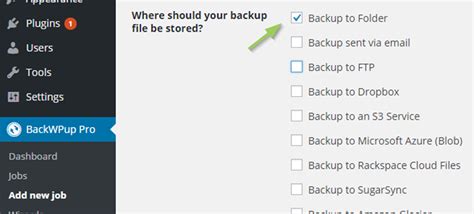 How To Save Backups To A Folder Backwpup Docs
