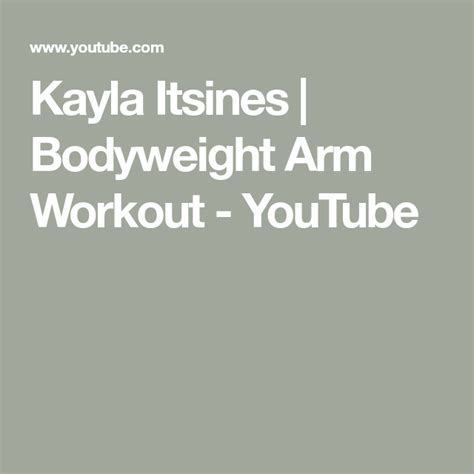 Kayla Itsines Bodyweight Arm Workout Youtube Body Weight Arm Workout Kayla Itsines Push Up