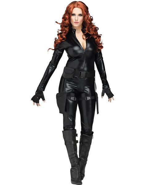 Midnight Ops Womens Black Widow Secret Agent Halloween Costume Ebay