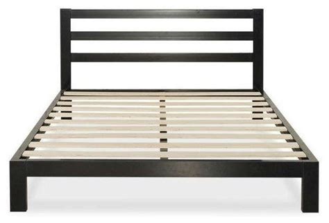 King Size Heavy Duty Metal Platform Bed Frame With Headboard And Wood