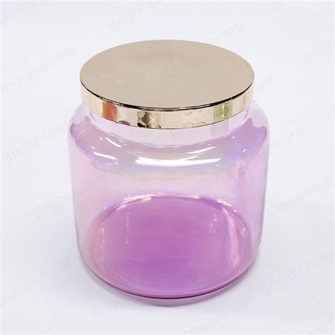 12oz 16oz Iridescent Candle Jars Apotheacry Jar With Lids China Glass Candle Jars And Yankee