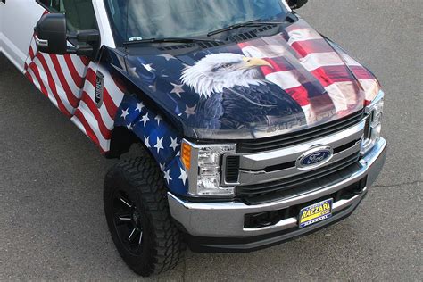 American Flag And Eagle Truck Wrap