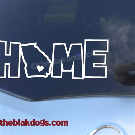 Georgia State Silhouette In Home Text Vinyl Sticker Car Decal State