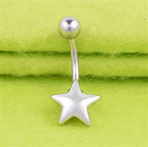 316l medical stainless steel womens girls sexy bar navel belly button ring star piercing nombril