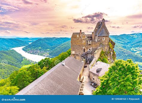 Aggstein Castle Ruins Above Danube River In Wachau Valley Austria