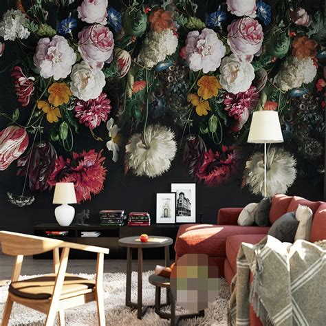 Custom Any Size 3d Wall Murals Wallpaper Retro Hand Painted Floral Wall
