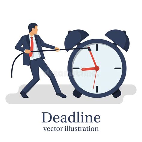 Deadline Concept Stop Time Concept Stock Vector Illustration Of Flat