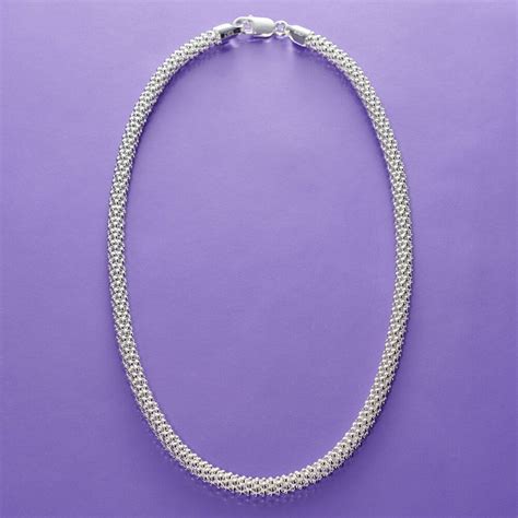 Italian 6mm Sterling Silver Popcorn Chain Necklace Ross Simons