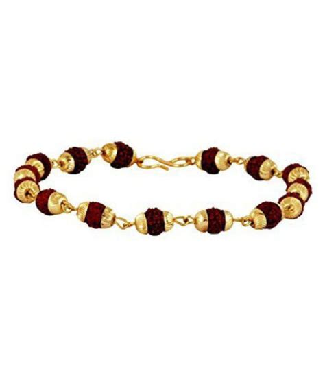 Buy Rudraksha Bracelet Golden Cap Original Rudraksha Beads Stylish Rudraksha Bracelet Rudra