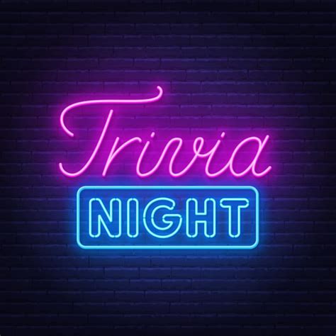 Premium Vector Trivia Night Neon Sign On A Brick Wall Background