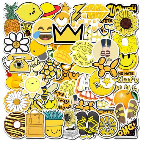 34 Cute Sticker Yellow Pressinusa