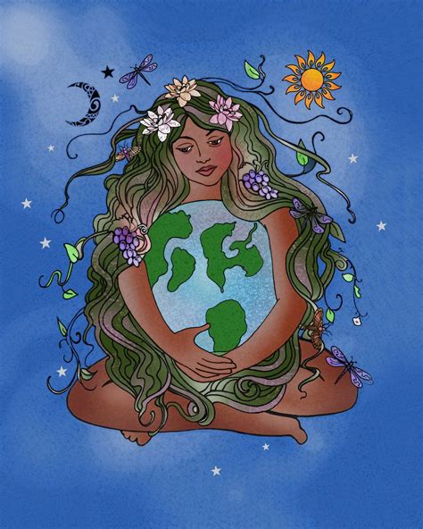 Gaia Earth Mother Banner Tapestry Wall Hanging Original Design By