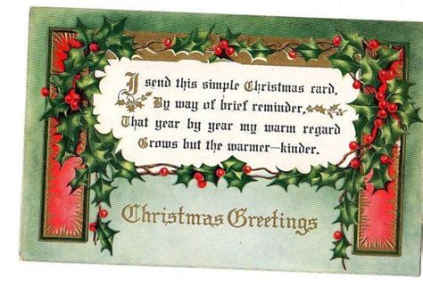 An Old Fashioned Christmas Card With Holly Wreaths And Bells On The