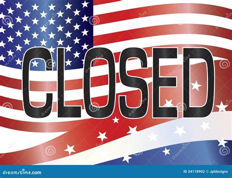 Us Government Shutdown Closed Sign Illustration Stock Photography