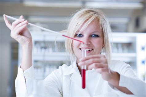 Female Researcher In A Chemistry Lab Stock Image Image Of Science