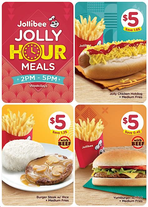 All Singapore Deals Jollibee Happy Hour 5 Meals On Weekdays