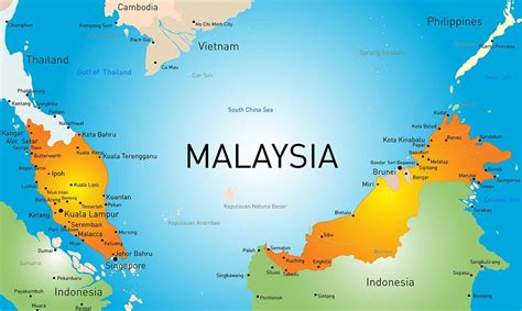 Vector Map Of Malaysia Country Map Vector Map Malaysia