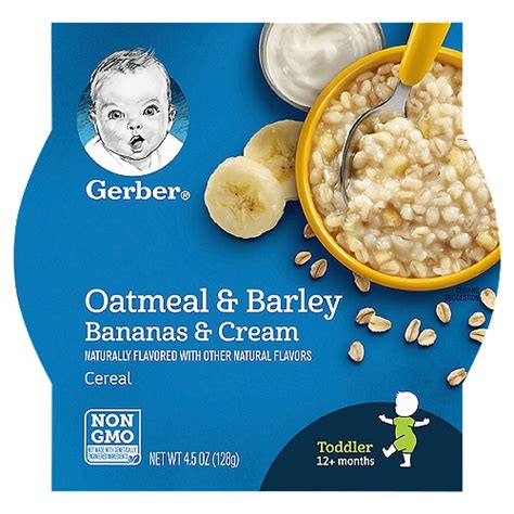 Gerber Oatmeal And Barley Bananas And Cream Cereal Baby Food Toddler 12