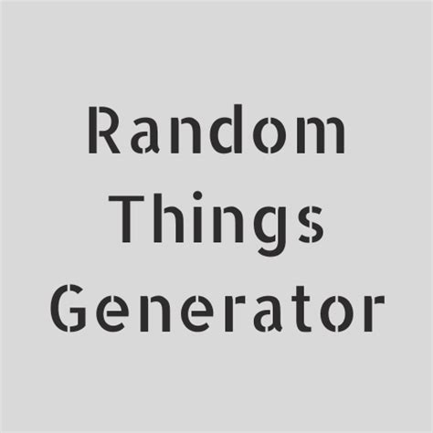 Random Things Generator Online