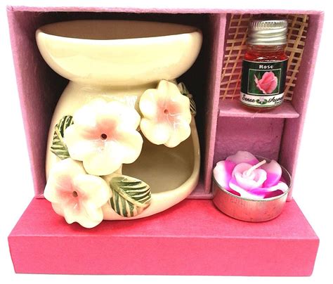 Lily Ceramic Oil Burner Gift Set With Rose Scented Oil Cm X Cm Check This Awesome