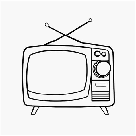 Premium Vector Retro Vintage Old Television Tv Hand Drawn Cartoon