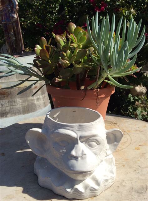 Vintage White Italian Ceramic Monkey Plant Holder Garden Decor Etsy