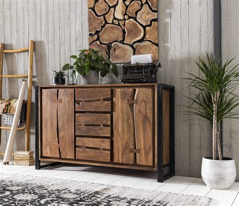 The grey/blue colour used to paint the kallax units works perfectly with the browns of the rattan basket inserts, the wood worktop surface and the cardboard boxes. Kaiser Garten Troisdorf Frisch Sideboard Akazie Mit Metall ...