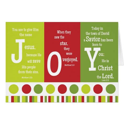 JOY Folded Scripture Verse Christmas Card  Zazzle