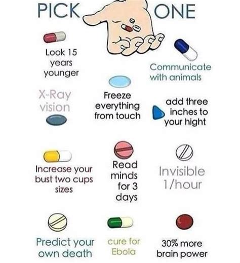 Pick One Choose One Pill Pick One Super Powers Funny Memes