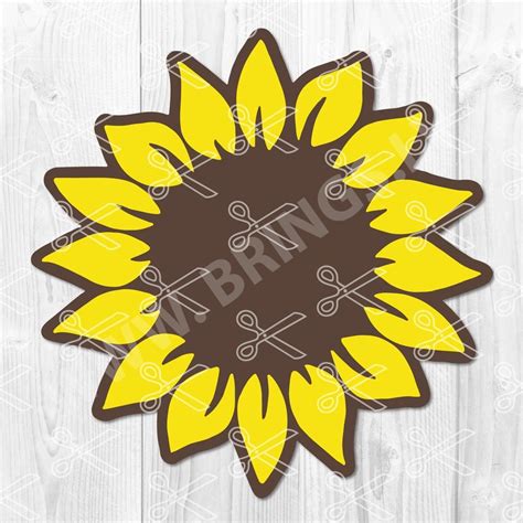 Sunflower Svg Sunflower Monogram Svg Cut File Flower Svg