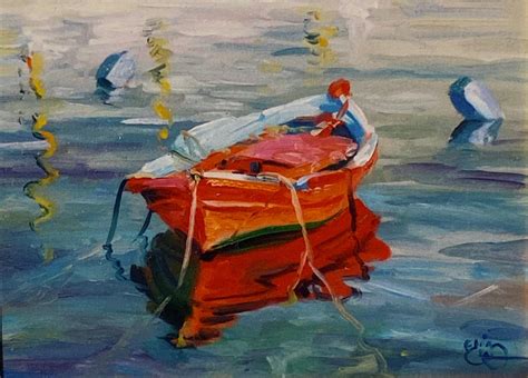 Dingy Small Boat Greek Islands Painting By Elin Thomas Fine Art America