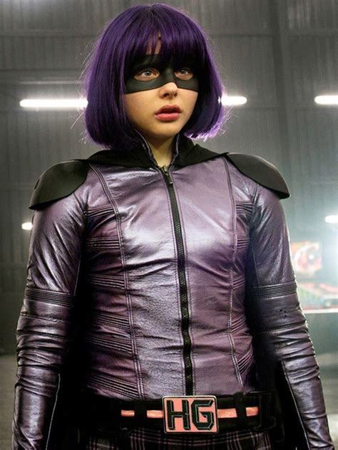 Kick Ass 2 Hit Girl Chloe Grace Moretz Leather Jacket Purple Bay Perfect