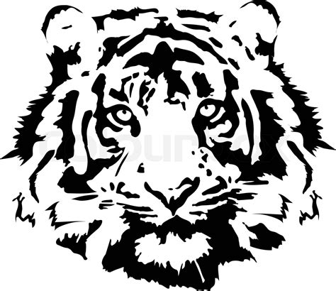 Tiger Head In Black Interpretation Stock Vector Colourbox