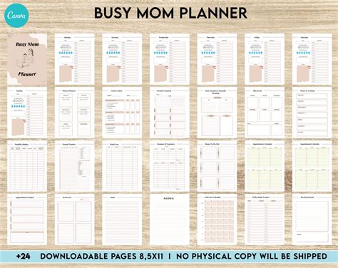 Busy Mom Planner Home Management Planner Editable Templates House