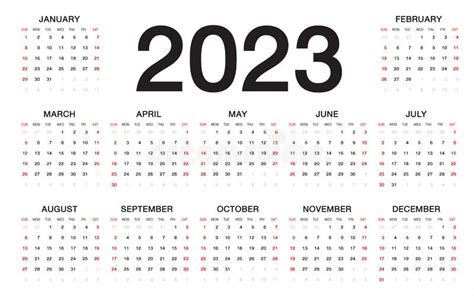 Calendario Para 2023 Ilustración Del Vector Ilustración De Meses
