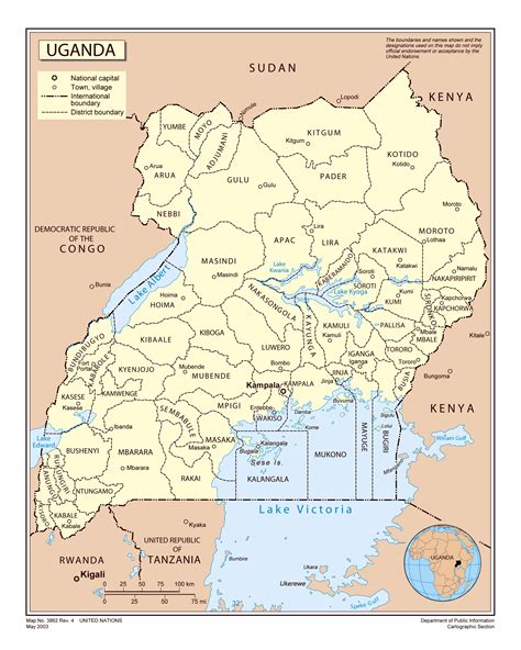 Large Detailed Political And Administrative Map Of Uganda With Major