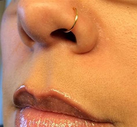 Medium Sized Fake Nose Ringhoop Piercing Faux Noselip Ring Etsy Uk