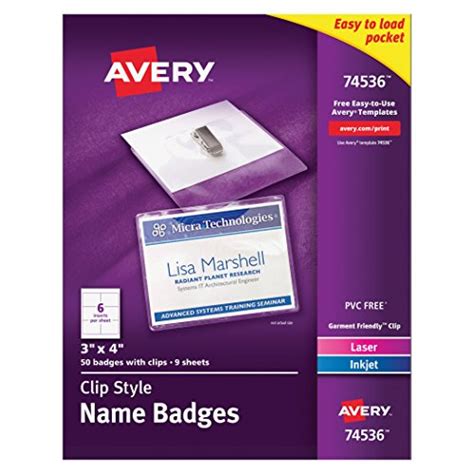Avery Name Badges With Lanyards Print Or Write 3″ X 4
