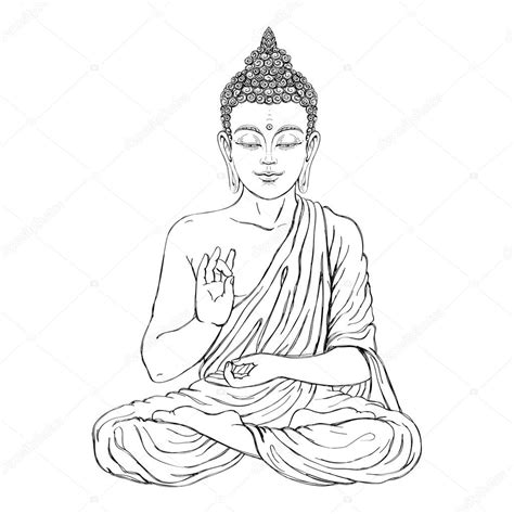 Seated Buddha In The Lotus Position Stock Vector Image By ©chekat