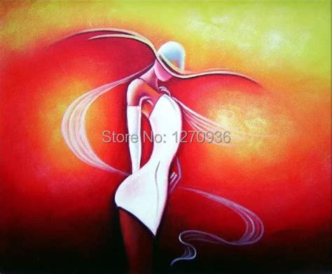 Modern Abstract Style Handmade Wall Art Sexy Woman Portrait Red Subject Acrylic Picture Hand