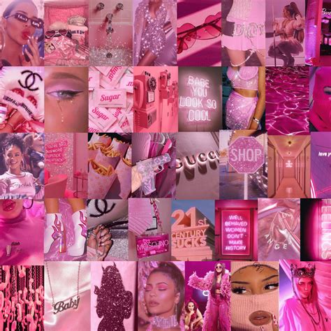 Pcs Pink Aesthetic Wall Collage Kit Boujee Room Decor Etsy Australia