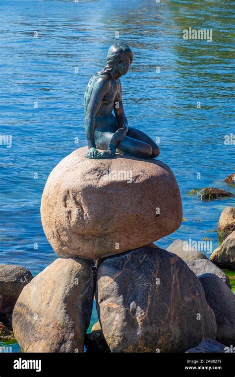 The Statue Of The Little Mermaid Copenhagen Denmark Europe Stock