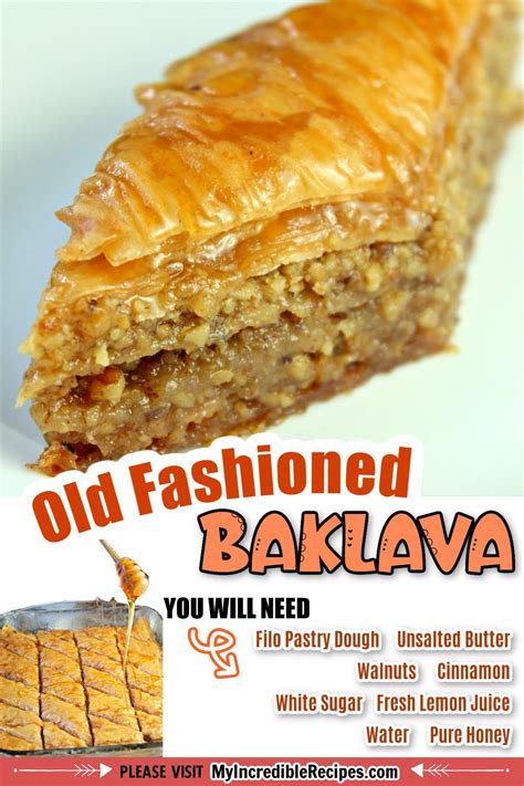 Old Fashioned Baklava My Incredible Recipes Recipe Baklava Honey