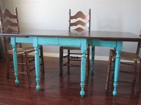 Maybe you would like to learn more about one of these? European Paint Finishes: Teal Dining Table & Ladderback ...