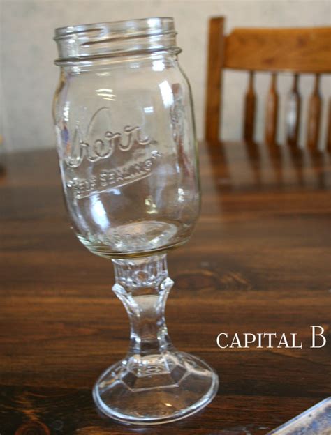 Capital B Mason Jar Wine Glasses Tutorial