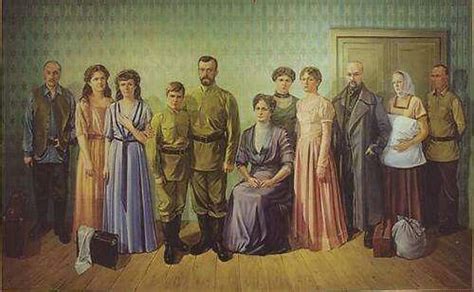 A Painting Of The Last Few Moments Of The Romanovs And Their Retinuea♥